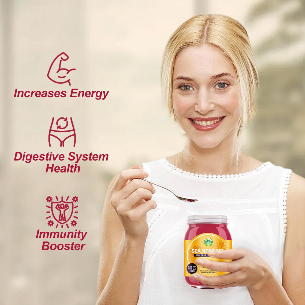SumDIP 18.5OZ Seamoss Gel, Raw Wildcrafted Irish Seamoss Gel Immune and Digestive Support Vitamin Mineral Supplements, Elderberry Ginger