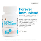 Forever Living - Forever ImmuBlend Immune Support Supplement – Includes Botanicals, Vitamins D & C, Maitake & Shiitake Mushrooms – 60 Tablets