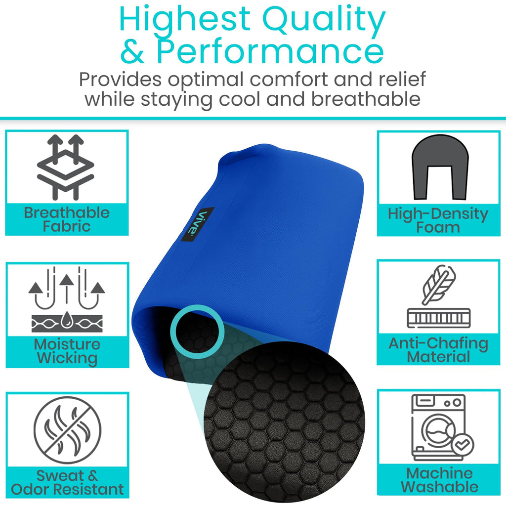 Vive Premium Crutch Pads & Hand Grips - Comfortable, Breathable, Machine Washable Padding - Moisture Wicking & Odor Reducing Pillow Accessory Covers for Adult & Youth Walking Crutches