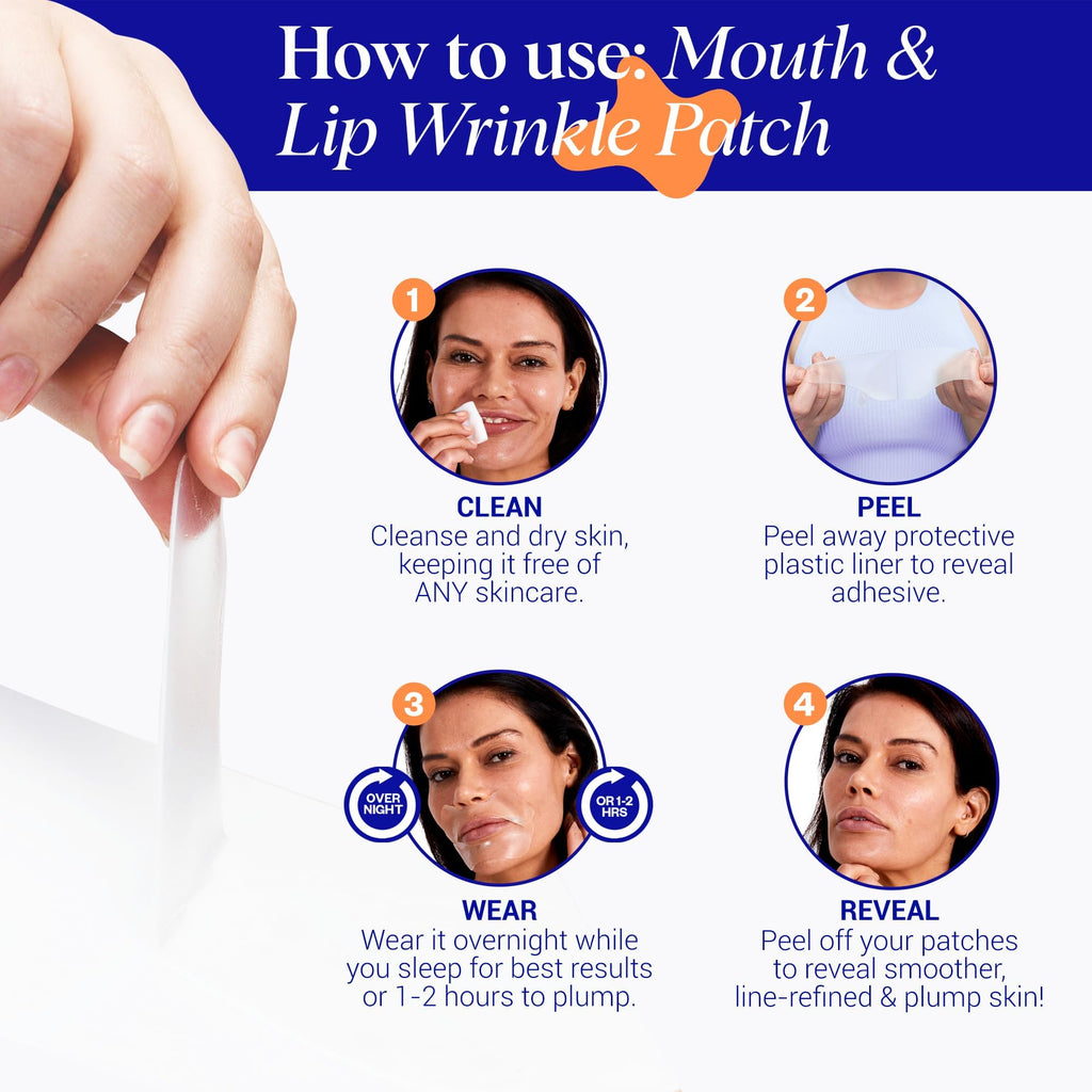 Wrinkles Schminkles Mouth & Lip Wrinkle Patch, 1-Pack, Reusable Hypoallergenic Medical Grad Silicone Smile Line Patches, Anti Wrinkle Sleep Patches for Lip Wrinkle Prevention