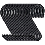 DINGEE 6 Inch 24 Pack Large S Hooks - Heavy Duty Non Slip White S Hooks with Rubber Stopper for Closet, Clothes, Jeans, Pot, Pan, Garden