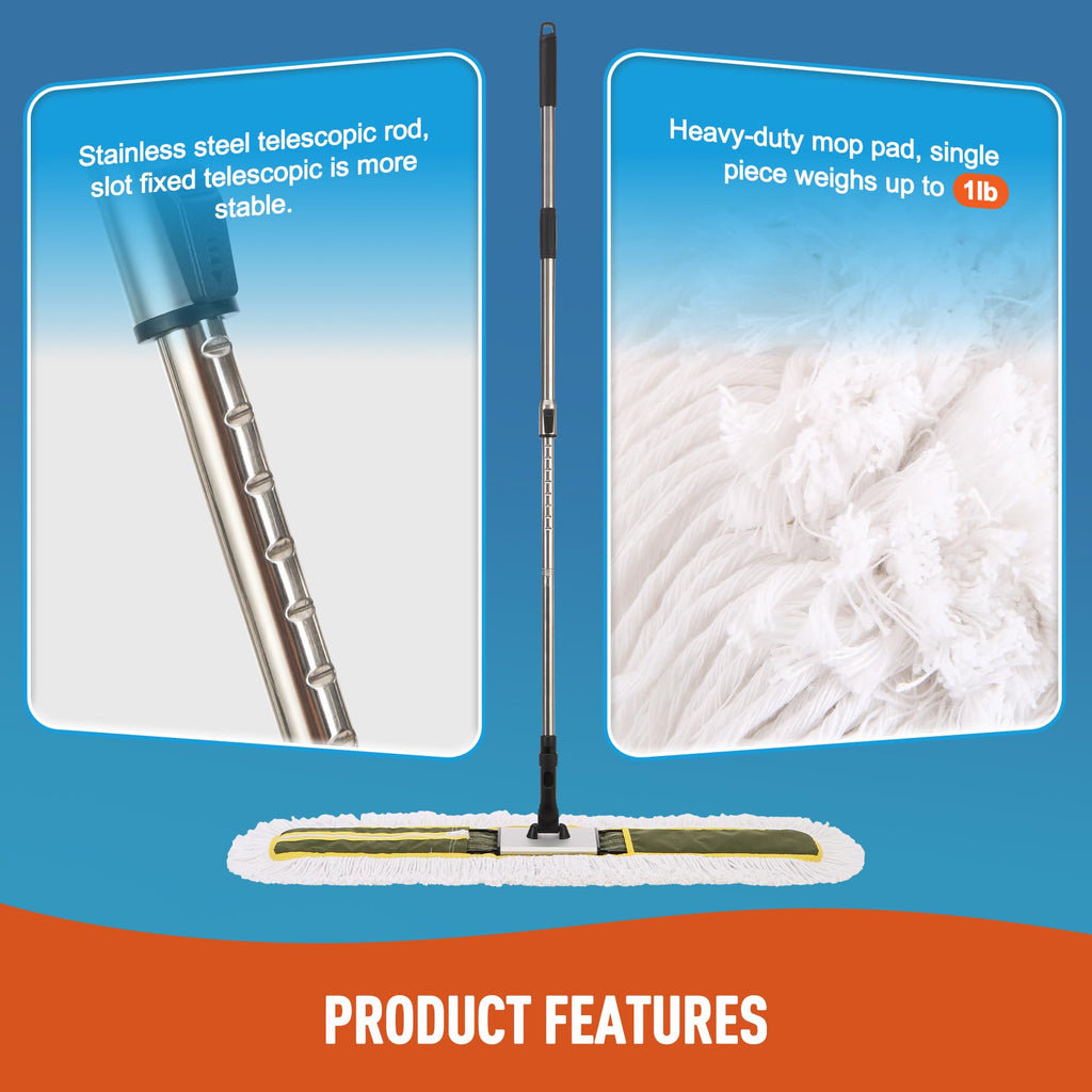 CLEANHOME 36" Commercial Dust Mop for Hardwood Floors, Tile, Laminate