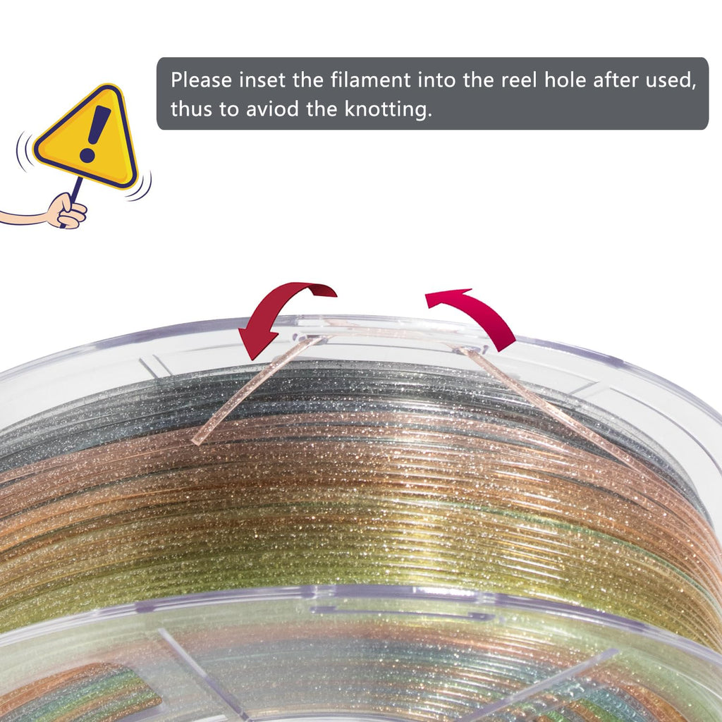 iSANMATE Clear PLA 3D Printer Filament, Transparent Rainbow Glitter Filament, PLA+, 1KG/Spool