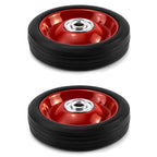 QWORK 2 Pack 5" x 1.5" Premium Rubber Wheel with Ball Bearing, Hand Truck Wheel, Capacity up to 88 lbs