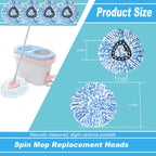 12 Pack Spin Mop Replacement Head,Fit for Rinse Clean 2-Tank System, Microfiber Mop Head Replacement Easy Wring Mop,Refill Mop Replace Head for Floor Cleaning