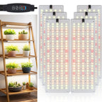 LBW Plant Grow Light, 810 LEDs Full Spectrum Plant Lights for Indoor Growing, Ultra-Thin Panel Grow lamp for Under Cabinet Plant，4/8/12H Timer, 3 Lighting Modes, 10 Dimmable Levels, 6 Packs