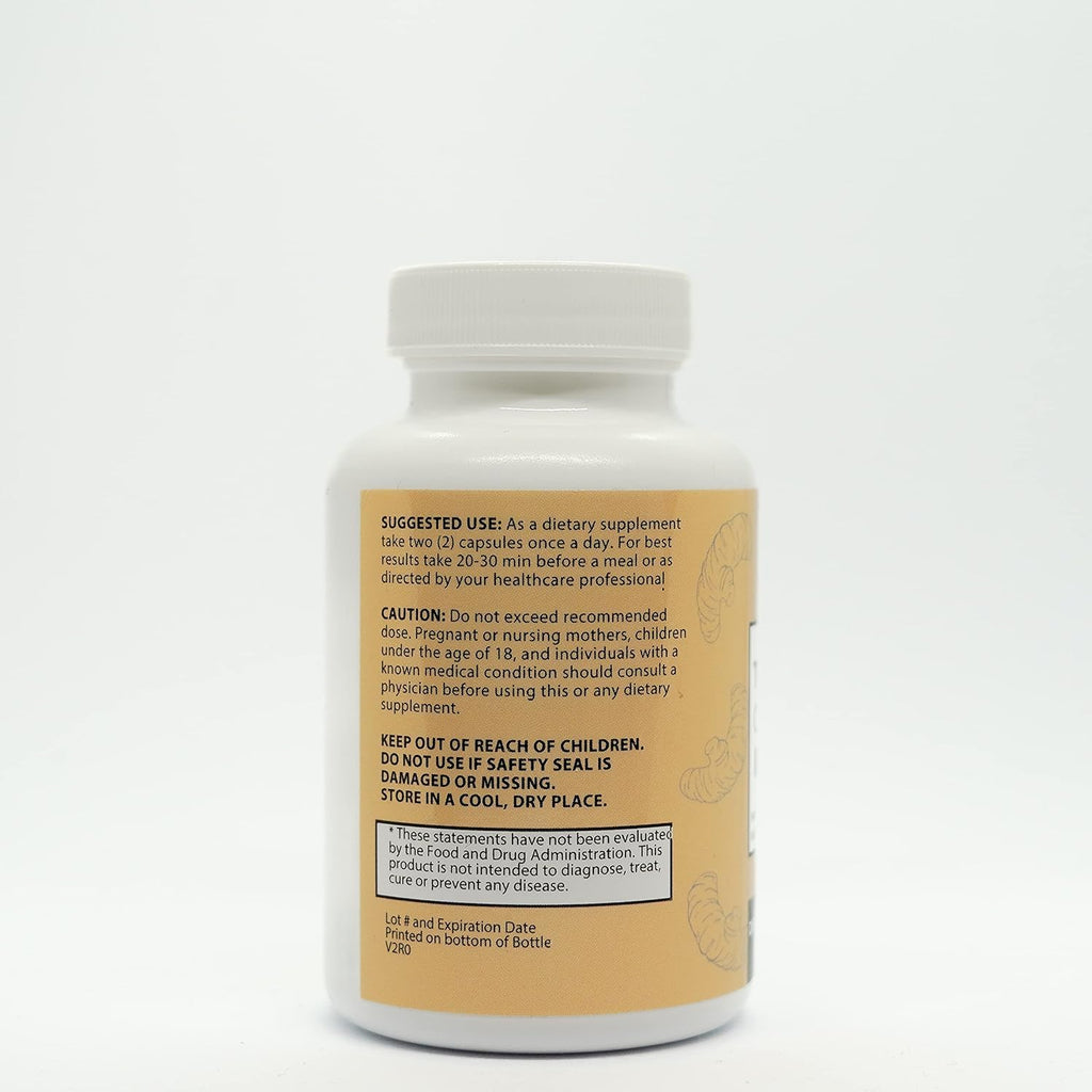 Vita Organics Turmeric Curcumin 1300mg - Extra‑Strength Joint & Inflammation Support - High Absorption with Black Pepper Extract - 95% Curcuminoids Joint Support Supplement - 60 Capsules