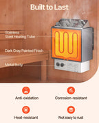 VEVOR Sauna Heater,220V Electric Sauna Stove, Steam Bath Sauna Heater 3h Timer and Adjustable Temp for Max. 176-318 Cubic Feet, (4.5KW) FCC Certification