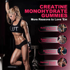 Creatine for Women, Creatine Monohydrate Gummies with Collagen, BCAA, L-Carnitine & Taurine, Strawberry Flavor, Energy Creatine Supplement for Muscle Strength, Energy Boost, Sugar Free, 120 Count