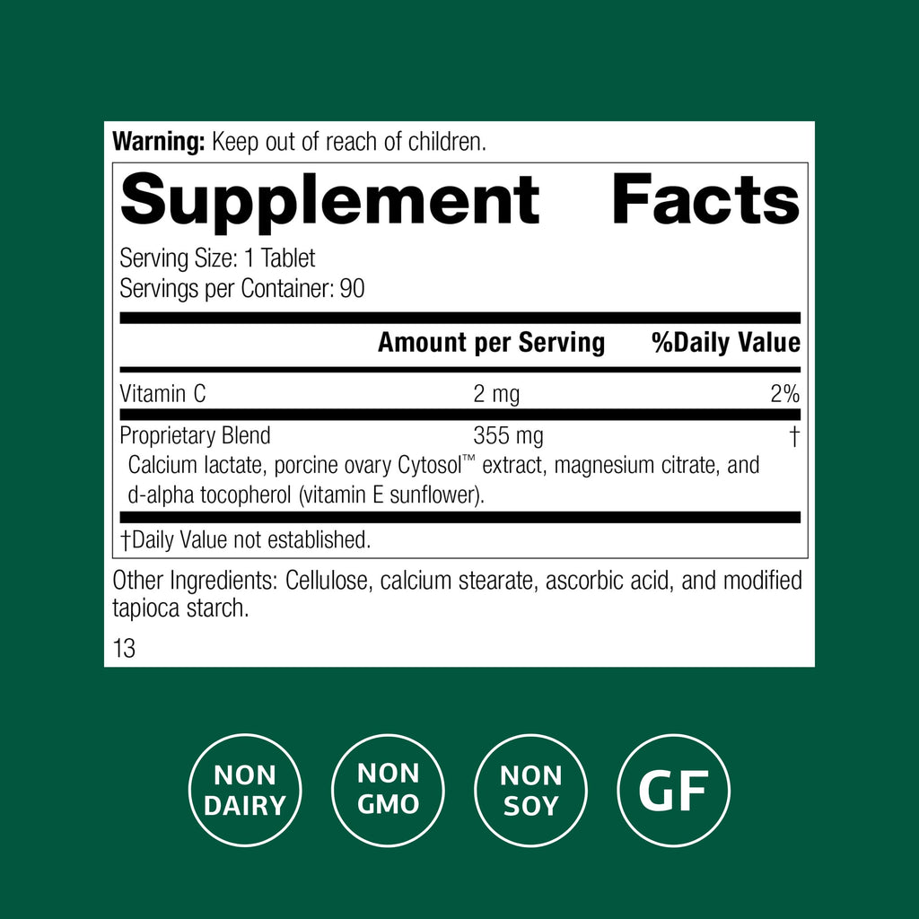 Standard Process Inc. Ovex P - Whole Food-Based Supplement to Support Your Health - with Porcine Ovary Cytosol Extract - 90 Tablets