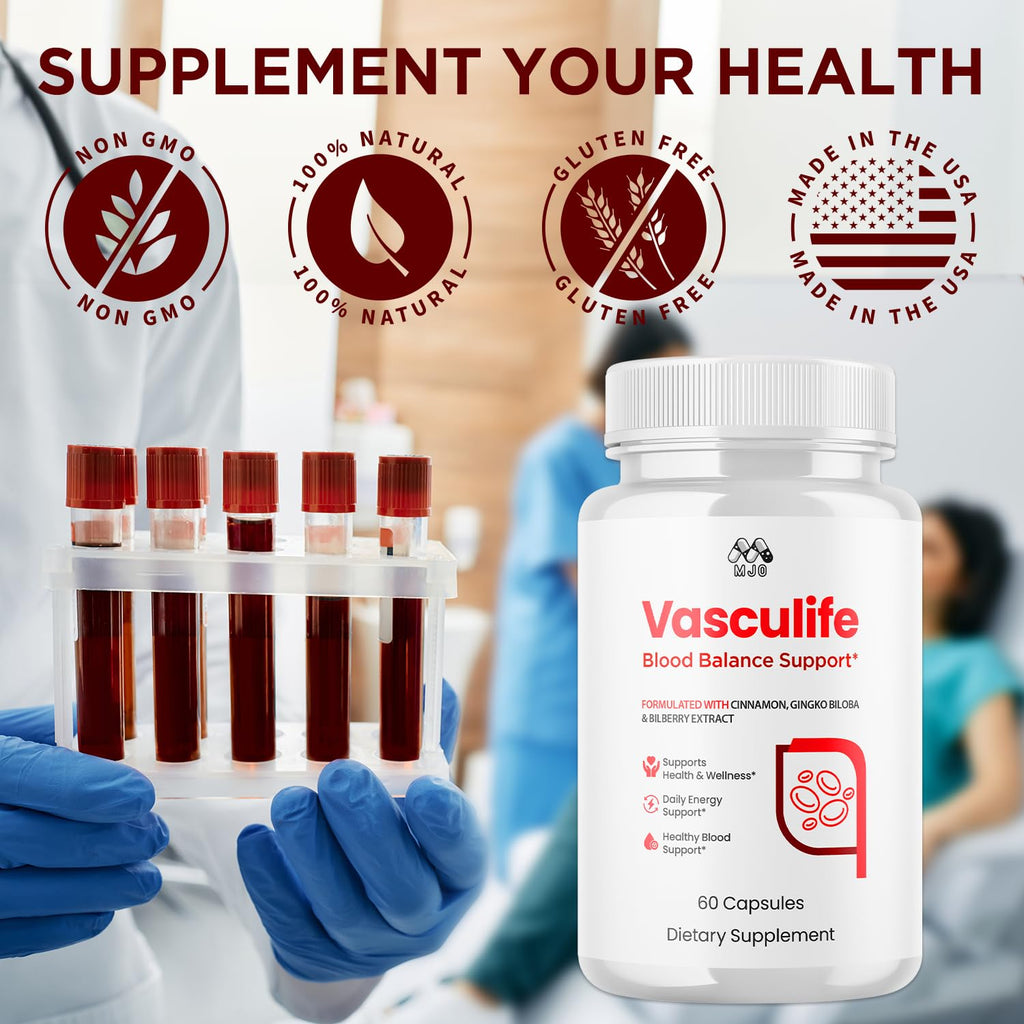 (2 Pack) Vasculife Capsules, Official Vascu Life Pills With All Natural Ingredients, Advanced Formula Blood Health Support with Maximum Strength Premium Quality Vitamins for Women & Men (120 Capsules)