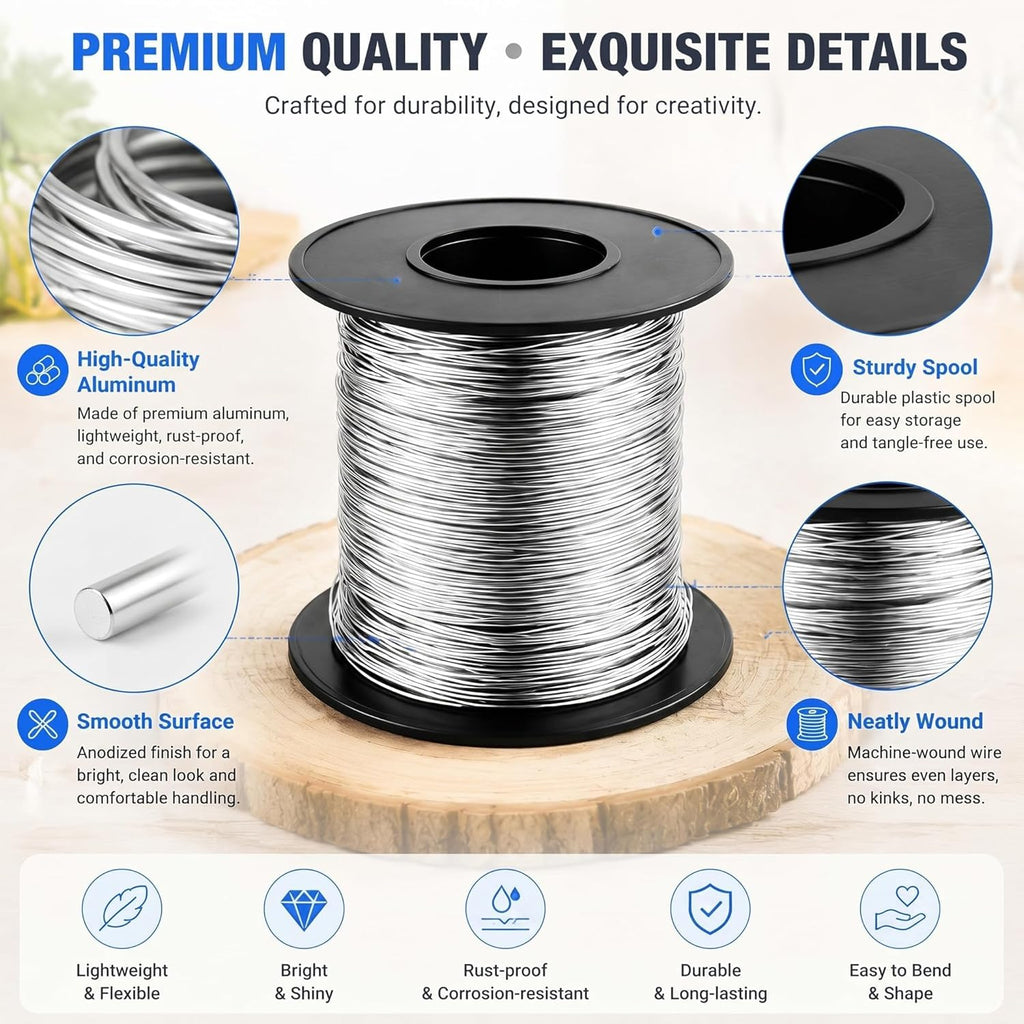 Therwen 200ft 16 Gauge Stainless Steel Wire for Jewelry Making, Gardening