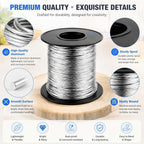 Therwen 200ft 16 Gauge Stainless Steel Wire for Jewelry Making, Gardening