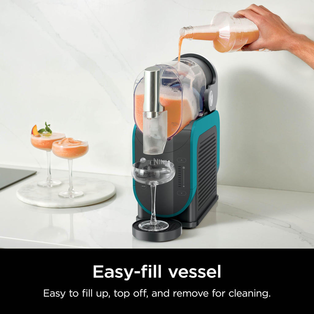 Ninja SLUSHi Professional Frozen Drink Maker with RapidChill Technology, 88 oz. Frozen Drink & Slushie Machine, 2 Preset Programs, Frozen Margaritas, and More, Premium Accents, Teal, FS299 (Renewed)