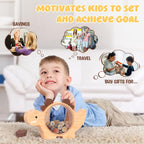 Summidate Wooden Dinosaur Piggy Bank, Large Clear Money Bank for Kids Boys