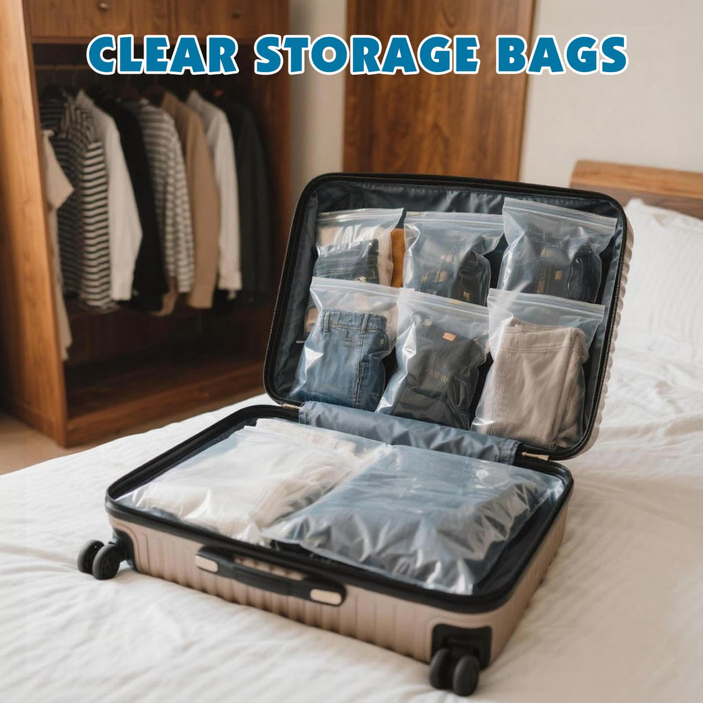 100 Pack Large 3 Gallon Storage Bags with Zipper Top, 16 x 18in Zipper Bags