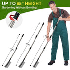 65" Heavy Duty Garden Rake Bow Rake with 17 Tines & Stainless Handle