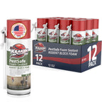 Kraken Bond Pestblokc Spray Foam Sealant - (12x12oz) Polyurethane Expanding Foam Sealant for Gaps & Cracks with Mothball Odor, Straw-Application, Paintable Foam Filler for Wall Holes - 12 Pack