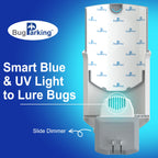 Bug Parking Flying Insect Trap, Plug-in UV Light for Gnats, Fruit Flies and Houseflies, Silent Sticky Catcher for Indoor Use, 1 Device & 3 Refills