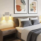 Ascher 2-Light Wall Sconces, Modern Vanity Light Fixture with Clear Glass Shade, Brushed Nickel Wall Light for Mirror Bedroom Hallway, E26 Base (Bulbs Not Included)