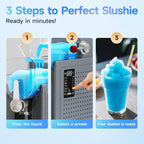 SYINTAO 2-in-1 Slushie & Soft Serve Ice Cream Maker, No-Ice-Needed Frozen Drink Machine with LED Display, 6 Preset Modes, Auto-Clean & Delay Timer – Gift for Family