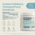 Core Med Science Liposomal Vitamin C 1000mg, 60 Capsules - Non-GMO Natural Liposomal Vitamin C Supplement That Promotes Healthy Skin - Immune System Booster for Adults, Supports Collagen Formation