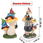 Gnome Garden Decor, Garden Gnomes Outdoor with Solar Lantern Lawn Ornaments