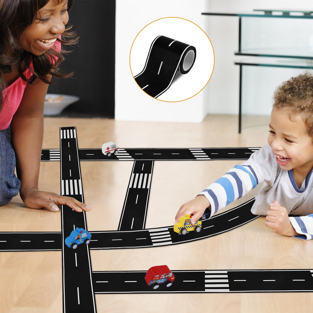 ZICRO Roadway Tape - Black Road Track Tape for Kids Birthday Party Racing Party Decoration - 2.4 Inch Wide 33 FT Long