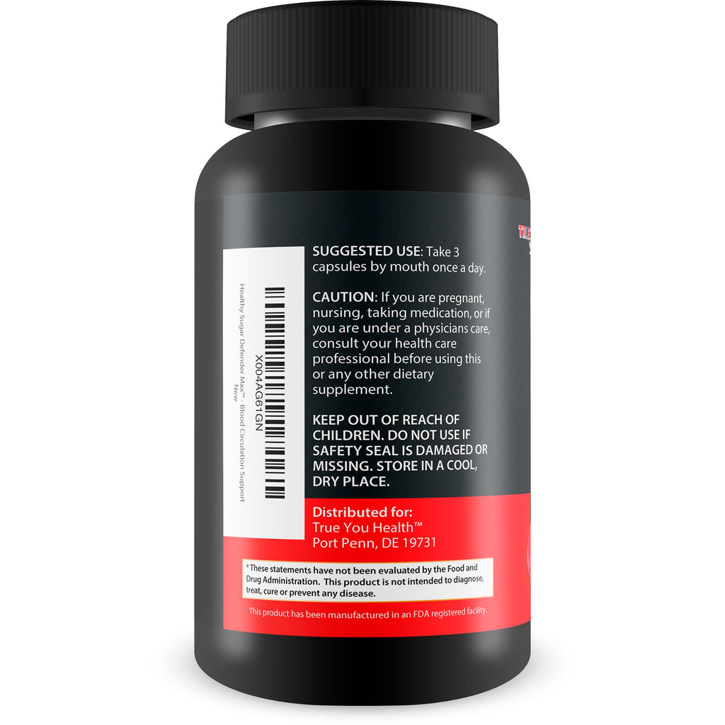 Healthy Sugar Defender Max - Our Best Sugar Support Supplement - Multi Action Blood Health Supplements - Circulation and Vein Support for Healthy Legs, Heart, and Body - Herbal Blood Capsules