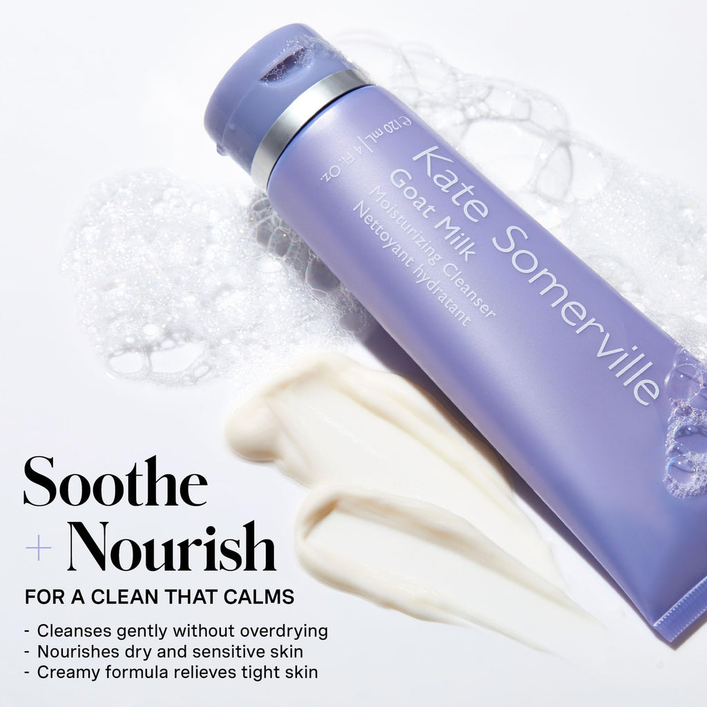 Kate Somerville Goat Milk Moisturizing Cleanser - Gentle Daily Face Wash for Sensitive Skin, Relieves Dry Skin & Tightness, 4 Fl Oz