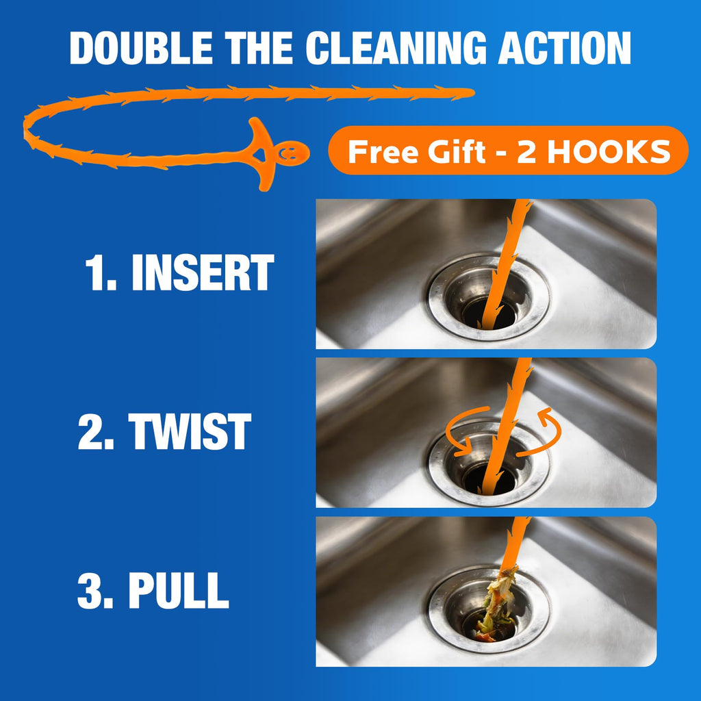 Sink Drain Cleaner Powder: Household Drain Clog Remover for Sink Shower Tub Kitchen Bathroom Pipes Floor Drains - Easy-to-Use Home Unclogging Opener (4 Pack)