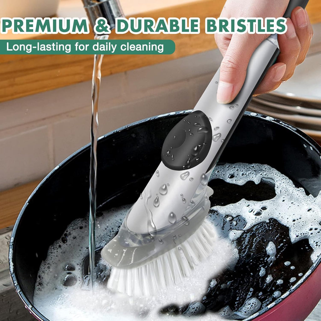 Soap Dispensing Dish Brush Refills, 6 Pack Dish Brush Replacement Head for Steel Soap Dispensing Dish Brush