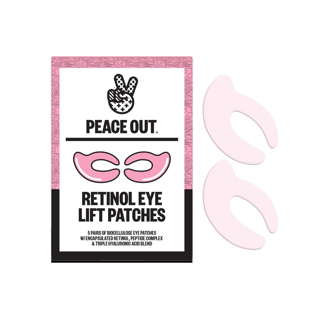 PEACE OUT Retinol Eye Lift Patches, 360° Biocellulose Eye Mask with Encapsulated Retinol & Peptides, Firming and Smoothing Eye Patches for Fine Lines, Wrinkles, 5 Pairs