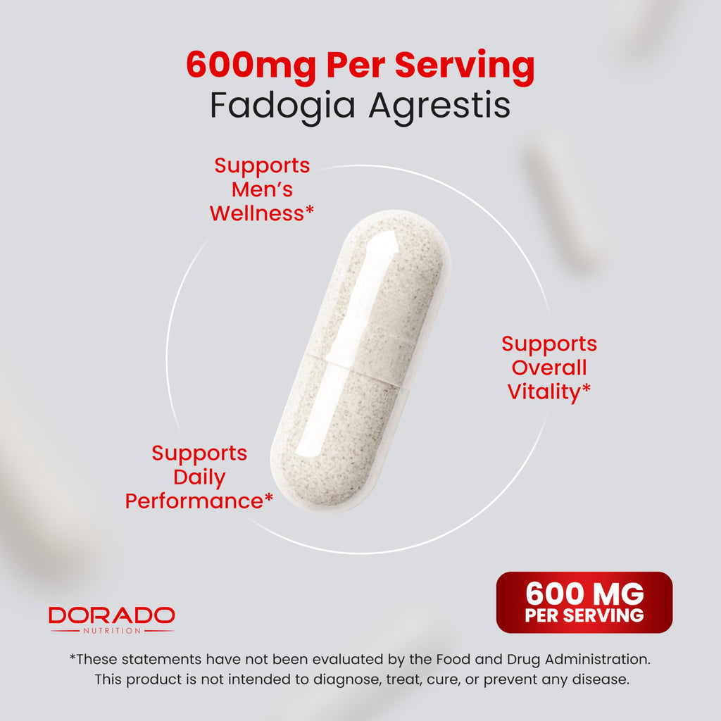 Fadogia Agrestis 600mg Extract - (180 Capsules) - [Maximum Strength] - Strength, Drive, Athletic Performance, Muscle Mass - Third Party Tested - Zero Fillers - Gluten Free, Non-GMO, Vegan Capsules