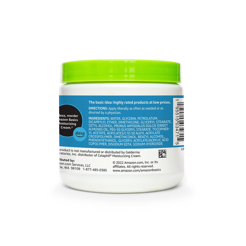 Amazon Basics Ultra Moisturizing Skin Cream for Dry & Sensitive Skin, Dermatologist Tested, Fragrance Free, Not Tested on Animals, Made in USA, 16 Ounce, 4-Pack (Previously Solimo)