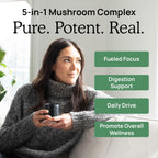 Real Mushrooms 5 Defenders - Adaptogenic Mushrooms Complex with Chaga, Reishi, Turkey Tail, Maitake & Shiitake for Wellness Support - Mushroom Beta Glucan Capsules - 90 Count (Pack of 2)