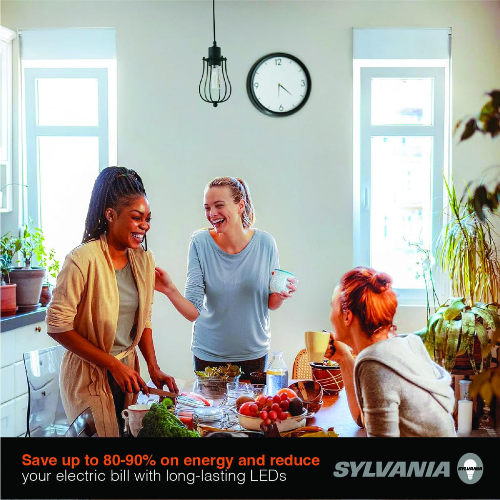 Sylvania A19 Clear LED White Filament Bulb, 6.5W, Dimmable, 800 LMS, Medium Base, 2700K, Soft White - 2 Pack (42170)
