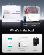 SUNLU Official Filament Dryer S1 Plus, Built-in Circulation Fan, Filament Dryer Box Storage Box for 3D Printer Filament 1.75 2.85 3.00, S1 Plus White