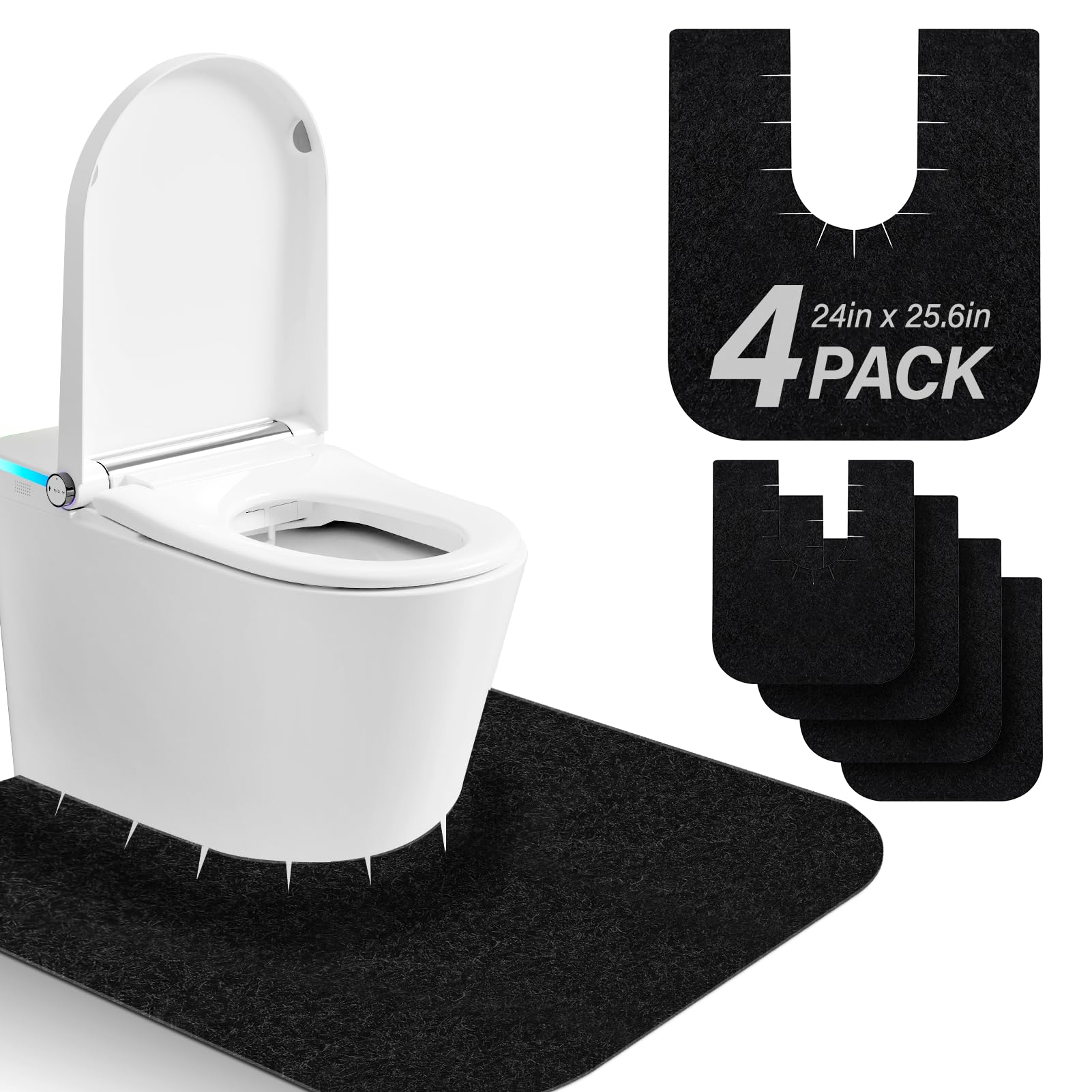 4 Pack Toilet Mats,Upgrade Toilet Floor Protector from Urine