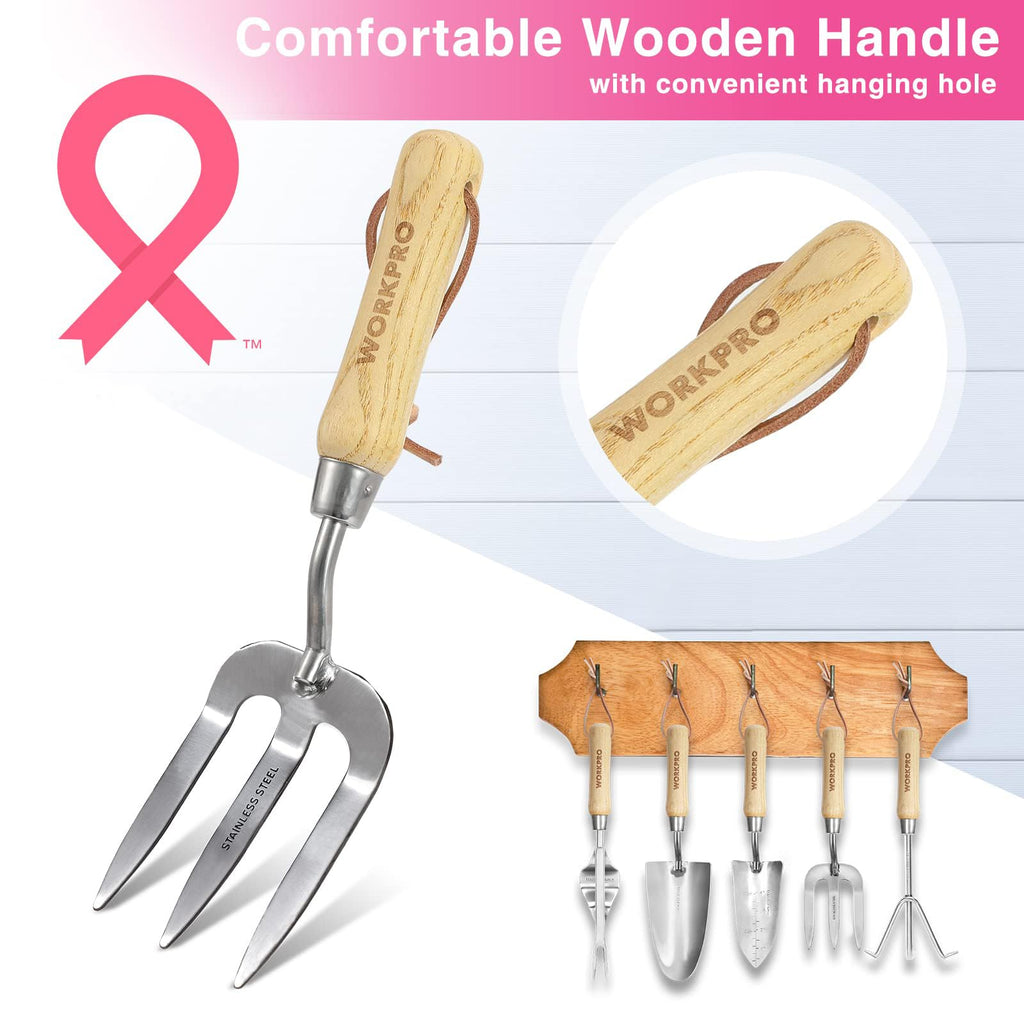 WORKPRO 8-Piece Pink Garden Tool Set - Pink