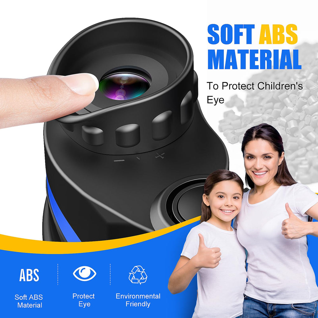 LET'S GO! Toys for 3+ Year Old Boys, Compact Waterproof Binocular for Kids Hunting-Hiking Presents for Kids Christmas Stocking Stuffers for 3-7 8-10 Year Old Grandkids Easter Toys for Boys Blue Gifts