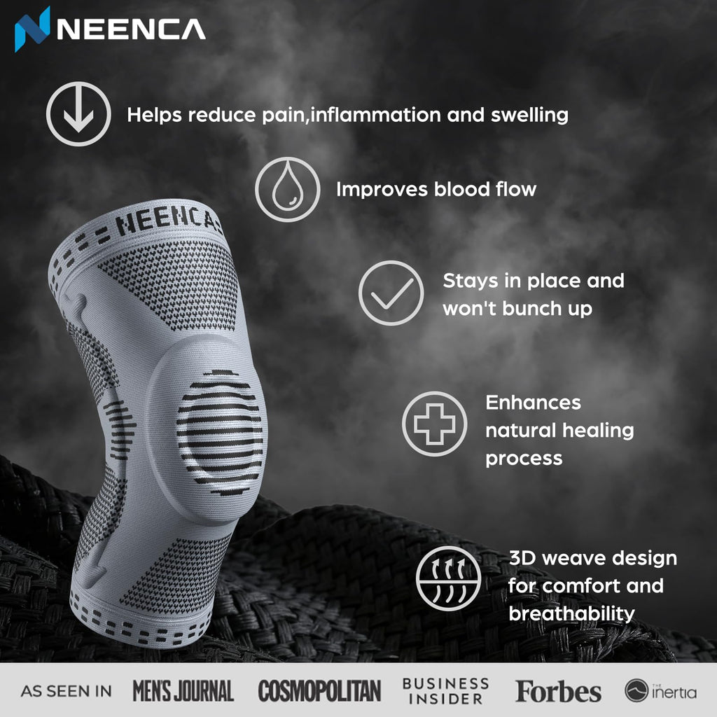 NEENCA Professional Knee Brace for Pain Relief, Medical Knee Support with Patella Pad & Side Stabilizers, Compression Knee Sleeve for Meniscus Tear, ACL, Joint Pain, Runner, Workout - FSA/HSA Eligible