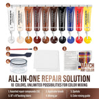 Leather & Vinyl Repair Kit for Furniture, Car Seats & Couches, 10 Colors