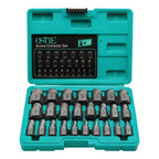 OSTTE 25Pcs Bolt Extractor Kit, Screw Extractor Set Hex Head, Multi-Spline Easy Out Bolt Extractor Tool, Removes Broken Stripped Screws Bolts, Cr-Mo