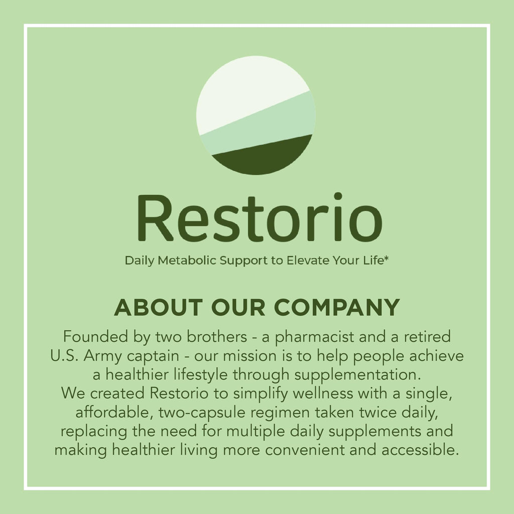 Restorio™ Metabolic Health Support Capsules - Liver & Inflammation Support - Hangover Prevention - Exercise Recovery - 120 Capsules