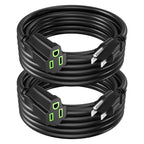 Power Extension Cord 10FT(2 Pack), 3 Prong Grounded Electric Extension Cable Outlet Saver, Single Outlet, Heavy Duty, Waterproof, Flexible, 16AWG, STJW, 13A 125V, Indoor Wires for Home and Office