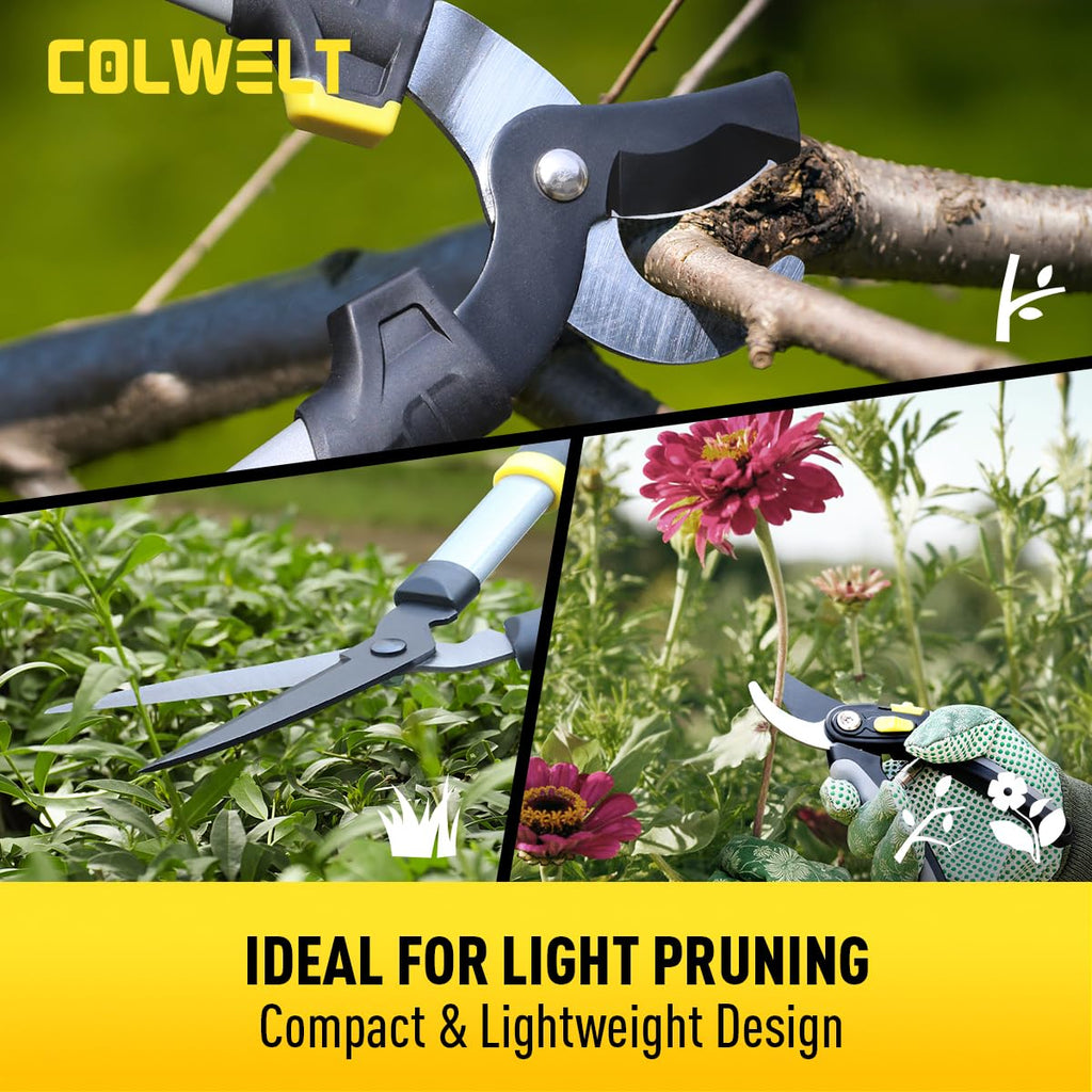 Colwelt Loppers Hedge Clippers Garden Shears 3Pcs, 17’’ Gardening Scissors