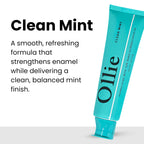 Ollie Fluoride Free 10% Nano Hydroxyapatite Toothpaste for Remineralizing Enamel, Sensitive Teeth & Whitening, Clean Mint 4oz (Pack of 1)