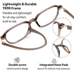 Dollger Blue Light Glasses for Women Oversized Anti BlueLight Blocking Cute Trendy Big Brown Frames Computer Screen Eyeglasses
