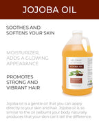 velona Jojoba Oil - 64 oz | 100% Pure and Natural | Golden, Unrefined, Cold Pressed, Hexane Free | Moisturizing Face, Hair, Body, Skin Care, Stretch Marks, Cuticles